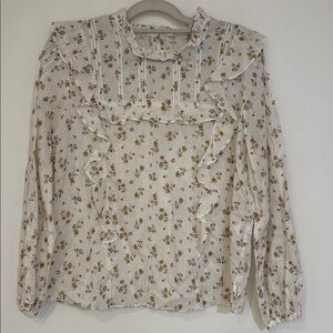 Veronica Beard Beth Top Floral Victorian Blouse 10